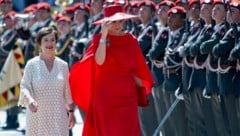 Doris Schmidauer und Königin Maxima beim Besuch der niederländischen Royals in Wien (Bild: AFP)