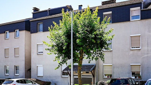 In Mittertreffling in Engerwitzdorf fiel eine Achtjährige aus einem Fenster im ersten Stock dieses Mehrparteienhauses . (Bild: Alexander Schwarzl)