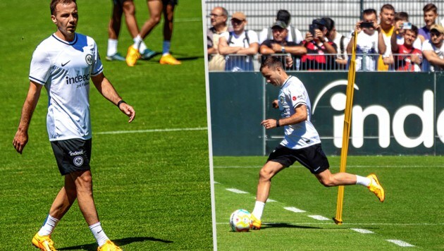 Mario Götze bei seinem ersten Training für Eintracht Frankfurt (Bild: EPA)