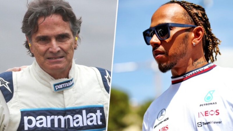 Nelson Piquet (li.) und Lewis Hamilton (Bild: GEPA )