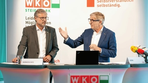 Direktor Karl-Heinz Dernoscheg und Präsident Josef Herk präsentierten die soliden Ergebnisse. (Bild: Foto Fischer)