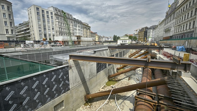 Bauarbeiten Linienkreuz U2U4, Pilgramgasse (Bild: Wiener Linien/Johannes Zinner)