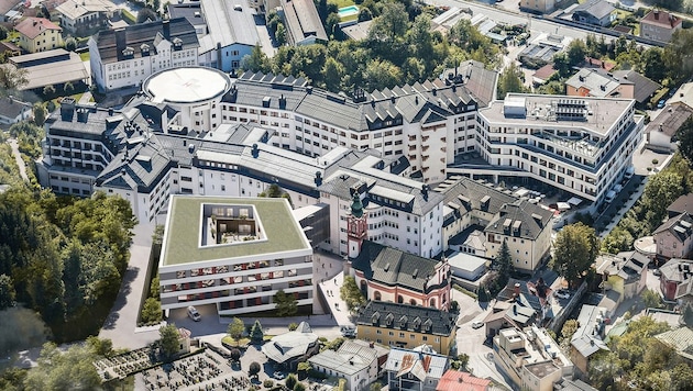 So soll das Klinikum Schwarzach nach dem Um- und Ausbau aussehen (Bild: Kardinal Schwarzenberg Klinikum GmbH)