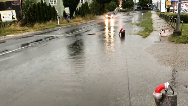 Abgebrochene Äste, geflutete Straßen: Vor allem in St. Pölten gab es zahlreiche Einsätze. (Bild: Freiwillige Feuerwehr St. Pölten-Ratzersdorf)