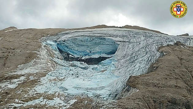 Die Stelle der abgerissenen Eisplatte (Bild: APA/NATIONALE ALPINE RETTUNGSEINHEIT)