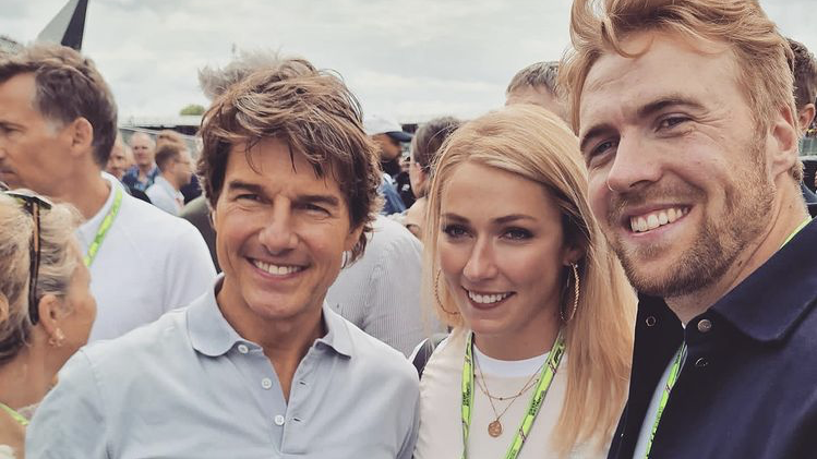 Schauspieler Tom Cruise mit dem Traumpaar des Ski-Weltcups Mikaela Shiffrin und Aleksander Aamodt Kilde (Bild: instagram.com/mikaelashiffrin)