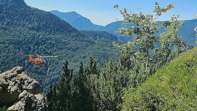 Die 41-jährige Salzburgerin wurde erstversorgt und mit dem Hubschrauber ins Tal gebracht (Bild: Bergwacht Bad Reichenhall)