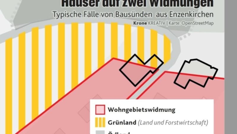 Der hier verzeichnete linke Fall wurde nun entschieden (Bild: Krone Kreativ)