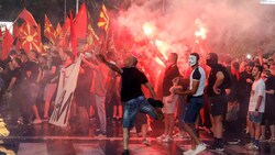 Elf Demonstranten wurden in Skopje festgenommen. (Bild: Associated Press)