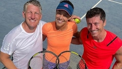 Bastian Schweinsteiger, Ana Ivanovic, Robert Lewandowski (von links) (Bild: Instagram.com/_rl9)