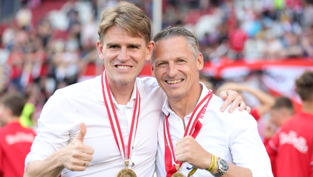 Sportdirektor Christoph Freund (li.) mit Geschäftsführer Stefan Reiter (re.) (Bild: GEPA)