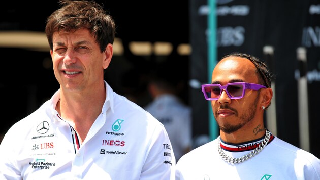 Toto Wolff (li.) mit Lewis Hamilton (re.) (Bild: GEPA)