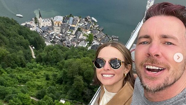 Kristen Bell und Dax Shepard konnten von Hallstatt nicht genug bekommen. (Bild: instagram.com/kristenanniebell)