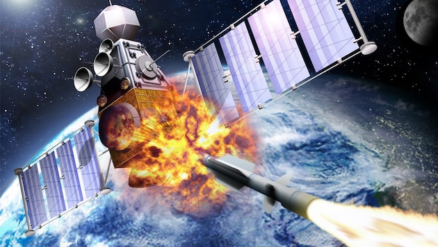 Füze saldırıları uyduları zararsız hale getirmenin pek çok yolundan sadece biri. (Bild: stock.adobe.com)