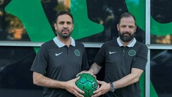 Trainer Güclü (links) und sein „Co“ Geir (Bild: FC Wacker Innsbruck)