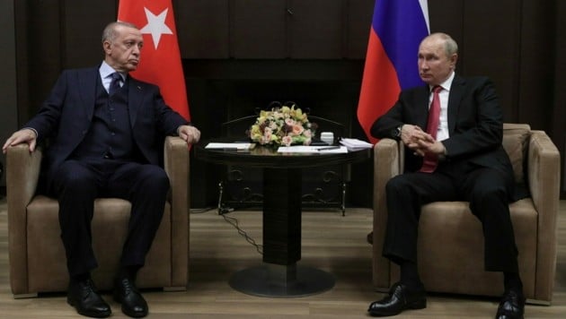 Putin und Erdogan im Jahr 2021 (Bild: APA/AFP/POOL/Vladimir Smirnov)