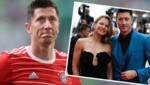 Robert Lewandowski links im Bayern-Dress, rechts mit Frau Anna Lewandowska (Bild: AFP, AP)