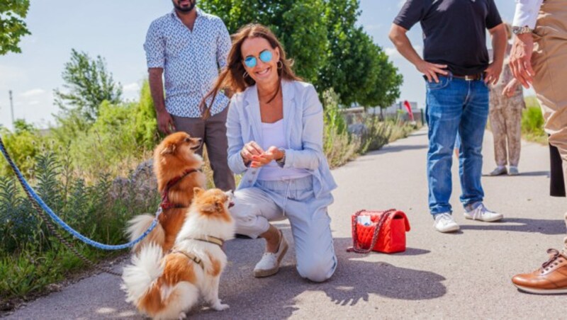 Maggie Entenfellner weiß, wie wichtig es ist, sich mit seinen Vierbeinern zu beschäftigen und sie auch intellektuell auszulasten. (Bild: P8 Marketing GmbH 2022)