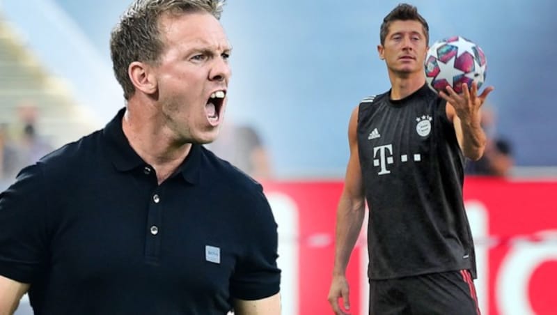 Julian Nagelsmann und Robert Lewandowski (Bild: AFP, korne.at-grafik)