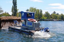 15 Mähboote fahren auf der Alten und Neuen Donau. (Bild: Zwefo)