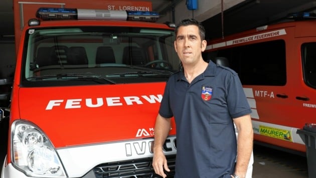 Rene Waldsam de la brigada de bomberos (Imagen: Christian Jauschowetz)