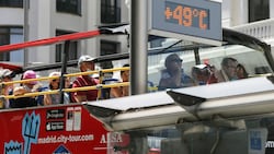 16. Juli 2022: 49 Grad zeigte diese Temeraturanzeige in Madrid. (Bild: Reuters/Isabel Infantes)