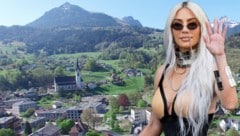 Die Gemeinde Frastanz ziert das weltberühmte Gesäß von Kim Kardashian. (Bild: Matthias Decker Krone KREATIV)