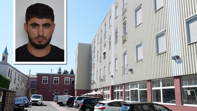 The murder took place in the house. Mohammad Chamseddin has been the subject of a Europe-wide manhunt for one and a half years. (Bild: LPD Stmk, APA/STRINGER, Krone KREATIV)