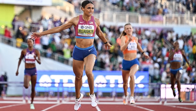 Sydney McLaughlin-Levrone lief in einer eigenen Liga (Bild: APA/AFP/Jewel SAMAD)