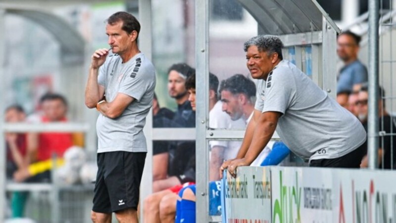 FC Dornbirn-Coach Thomas Janeschitz (li.) und Sportchef Eric Orie . (Bild: GEPA pictures)