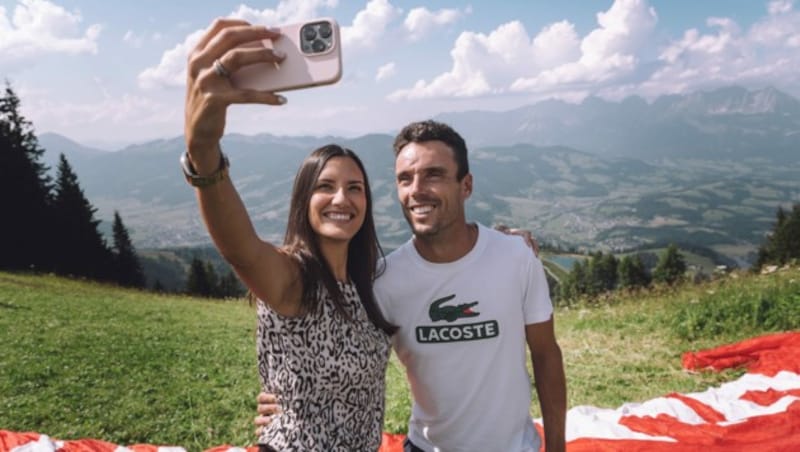 Robert Bautista Agut mit seiner Frau Ana (Bild: Mia Knoll/maria-knoll.com)