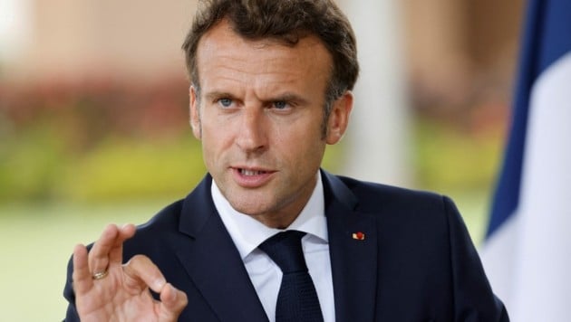 Frankreichs Staatspräsident Emmanuel Macron (Bild: AFP/Ludovic Marin)