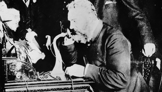 Bell führt 1892 das erste Ferngespräch von New York nach Chicago. (Bild: National Photo Company Collection - Library of Congress)