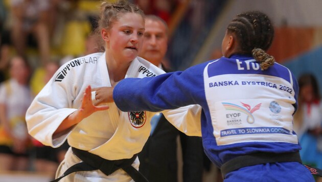 Elena Dengg gewann bei den Europäischen Jugendspielen die Silbermedaille im Judo. (Bild: European Judo Union/Carlos Ferreira)