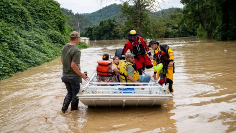 Rettungseinsatz nach Überschwemmungen in Kentucky (Bild: 2022 Getty Images/AP)