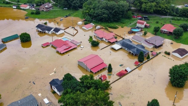 Mindestens 28 Menschen sind bei starken Überschwemmungen im US-Bundesstaat Kentucky ums Leben gekommen. (Bild: AFP)