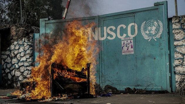 Immer wieder gibt es Proteste gegen die UN-Mission in der DR Kongo. (Bild: APA/AFP/GLODY MURHABAZI)