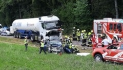 Die Unfallstelle an der B 76 in Rassach (Gemeinde Stainz) (Bild: BFV Deutschlandsberg )