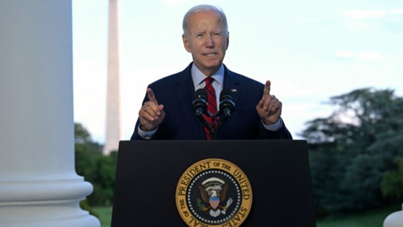 US-Präsident Joe Biden verkündete die Nachricht der Tötung von Ayman al-Zawahiri durch eine US-Drohne in Afghanistan. (Bild: AFP)