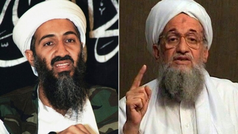 Osama bin Laden und Ayman al-Zawahiri waren die führenden Köpfe des Terrornetzwerks Al-Kaida. (Bild: AFP)