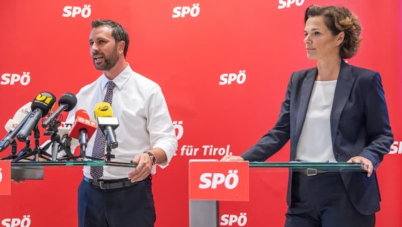 Tirols SPÖ-Landeschef Georg Dornauer mit der Bundesparteivorsitzenden Pamela Rendi-Wanger (Bild: APA/EXPA/JOHANN GRODER)