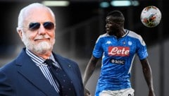 Aurelio de Laurentiis (l.) und Kalidou Koulibaly (r.) (Bild: AFP)