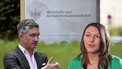 Gernot Schieszler war 2013 der erste Kronzeuge, seit Kurzem ist Sabine Beinschab im Fokus. (Bild: Krone KREATIV; APA/HERBERT NEUBAUER Screenshot/ORF-TVthek)