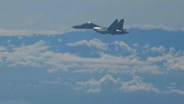 Chinesische Militärflugzeuge stellten die taiwanischen Streitkräfte weiter auf die Probe. (Bild: AFP)