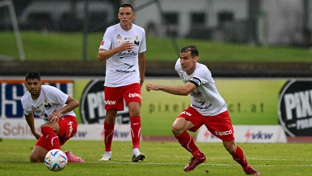 FC Dornbirn-Kapitän Ignacio Jauregui (r.) fehlt heute beim Auswärtsspiel in Steyr. (Bild: GEPA pictures)