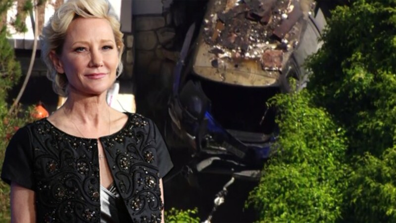 Anne Heche krachte mit ihrem Auto in Los Angeles in ein Haus. Der Pkw ging daraufhin in Flammen auf. Die Schauspielerin überlebte schwer verletzt. (Bild: AFP, KameraOne)