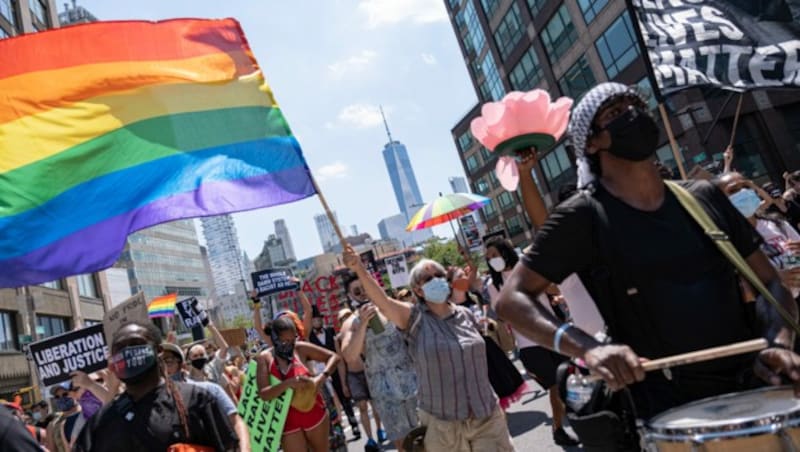 Demonstranten beim Queer March for Black Lives in New York City. (Bild: 2020 Getty Images)