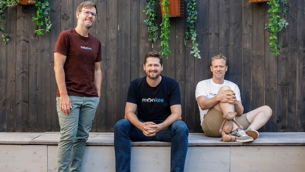 Die Gründer Christian Schneider, Martin Granig und Jean-Yves Bitterlich (von links) konnten mit ihrer App mehrere Investoren überzeugen und begeistern. (Bild: Fotograf Victor Malyshev)