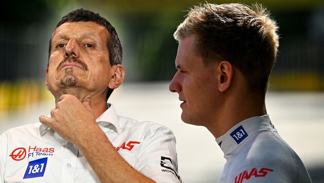 Günther Steiner (l.) und Mick Schumacher (r.) (Bild: AFP, Getty Images)