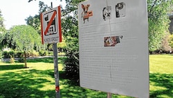 Im Arenbergpark reiht sich ein Verbotsschild ans nächste (Bild: Schiel Andreas)